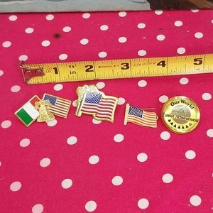 4 collectible brooches, American & Italian flags++